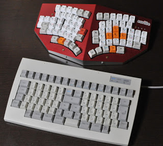 A version of M-type keyboard (front) and NISSE